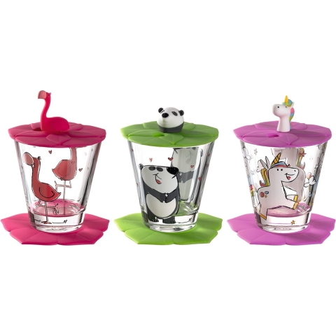 Leonardo Kinderglazen Set Bambini Meisje 215 ml - 3 Stuks / 9-Delig