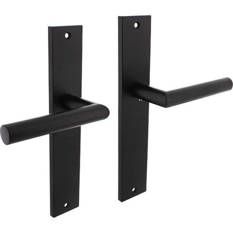 Intersteel Deurkruk Bastian op schild 245x45 mm blind mat zwart