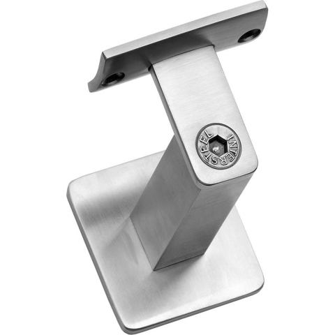 Intersteel | Leuninghouder | Zwaar | Vierkant | Hol zadel | RVS Geborsteld