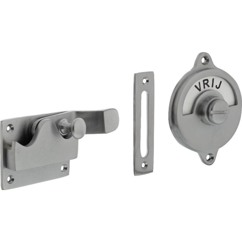 Intersteel | WC-overslag met bocht vrij / bezet | Chroom Mat