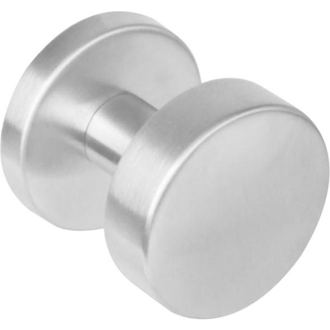 Intersteel | Platte Knop op rond Rozet met Nokken | RVS Geborsteld