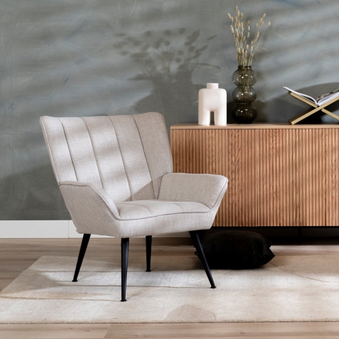 Bronx71 Fauteuil City linnen taupe