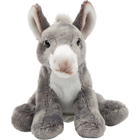 Pluche knuffeldier Ezel - grijs - 33 cm - boerderij thema -