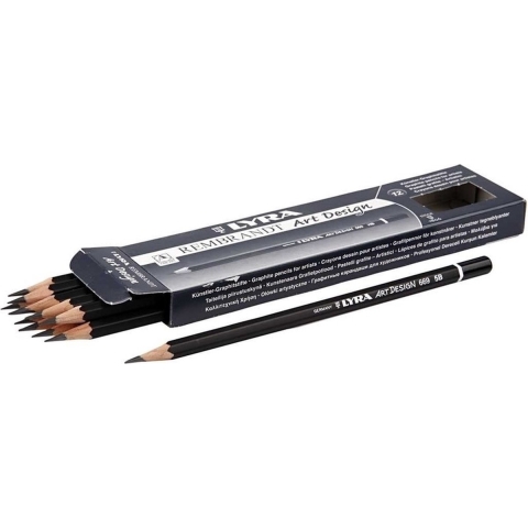 Tekenpotloden - 12x - professionele grafietpotloden - hardheid 6B - D 6,9 mm - vulling 1,8 mm -