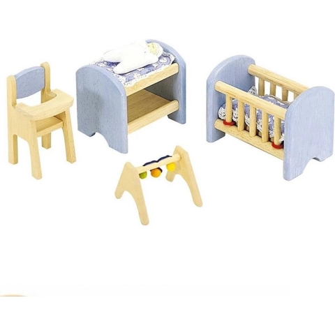Pintoy Blauwe Babykamer voor Poppenhuis