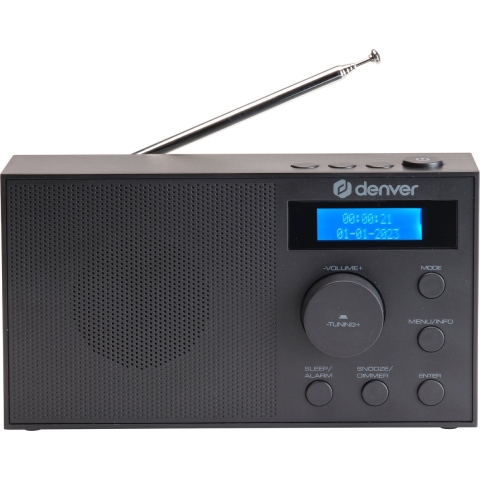 Denver DAB-51B Radio DAB+, DAB, FM USB, AUX Wekfunctie Zwart