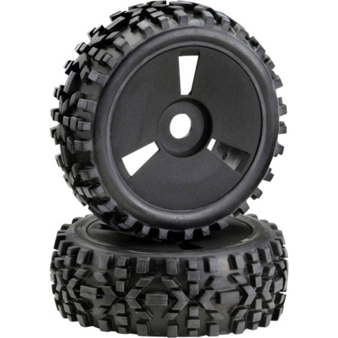 Absima Dirt banden op disc velgen voor 1/8 buggy - Zwart