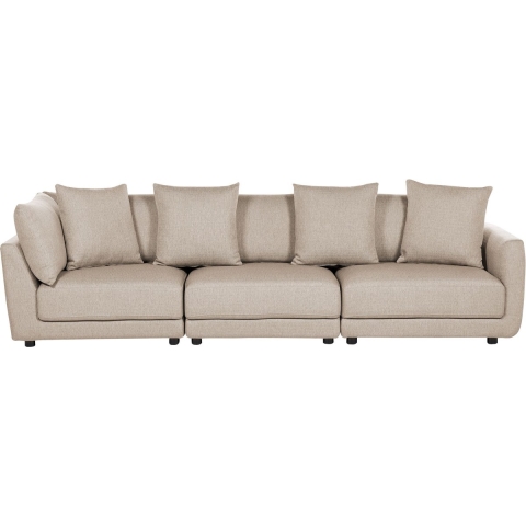 Beliani - SIGTUNA - Driezitsbank - Beige - Polyester