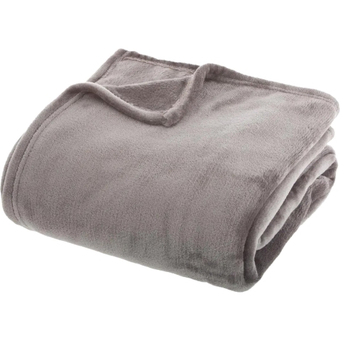 Atmosphera Plaid - betongrijs - polyester - 180 x 230 cm