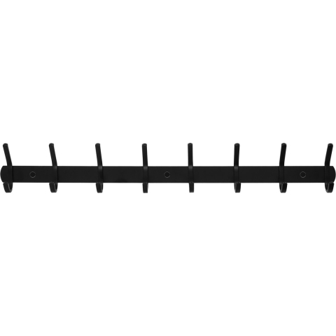 QUVIO Wandkapstok met 8 haken - Metaal - Zwart