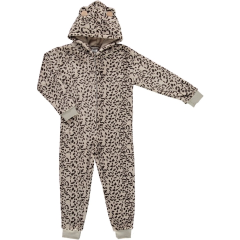 Zachte luipaard/cheetah print onesie voor kinderen wit maat 92/104 -