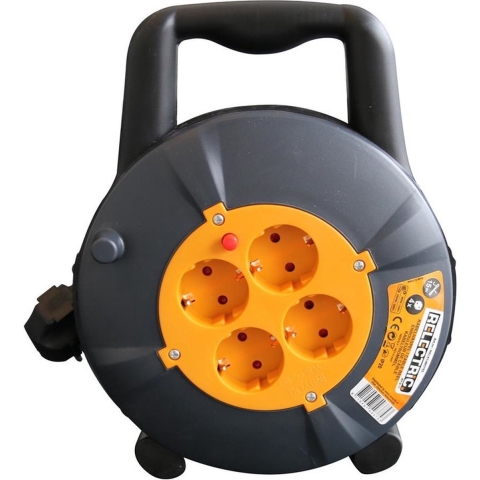 Kabelhaspel/kabelbox - 15 m - met 4 stopcontacten - stopcontact haspel -