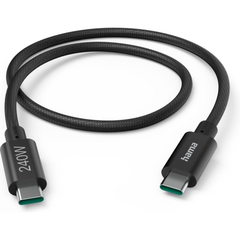 Hama Oplaadkabel USB C - USB C 150 cm 240W Zwart