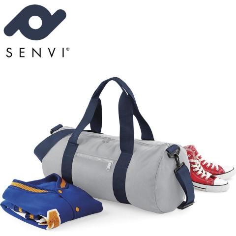 Atlantis BG140 Original Barrel Bag - Light-Grey/French-Navy - 50 x 25 x 25 cm