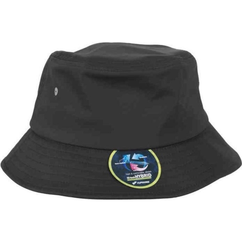 Flexfit FX5003N Nylon Bucket Hat - Black - One Size