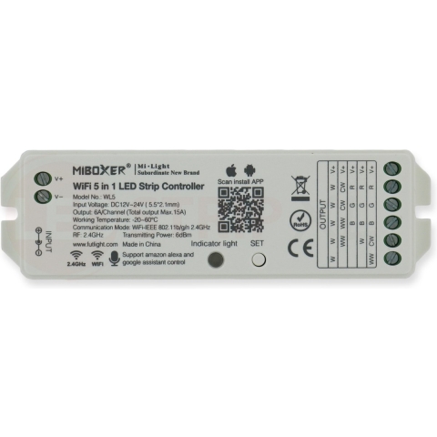 MiBoxer RGB-CCT Wifi Controller voor LED Strips 2.4G - LED0208