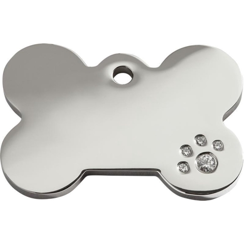 Bone Swarovski hondenpenning small/klein 2,5 cm x 1,7 cm - Reddingo