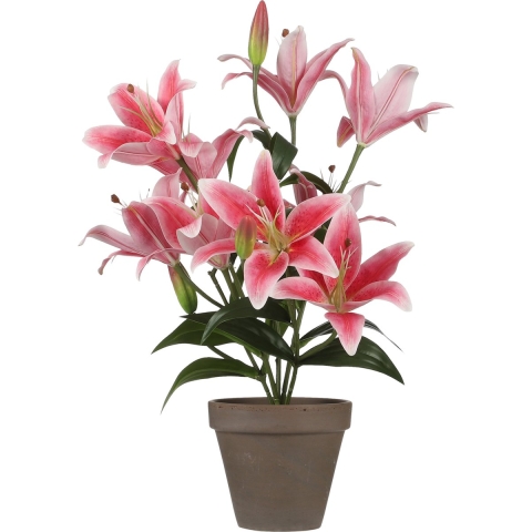 Mica Decorations Tijgerlelie Kunstplant - H47 cm - Fuchsia