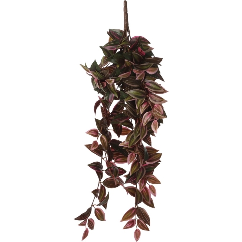 Mica Decorations Tradescantia Kunst Hangplant - H54 cm - Bordeaux