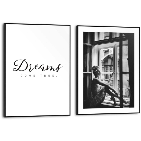 Reinders - Dream Lady - Schilderijen set 2x 40x30cm Zwart