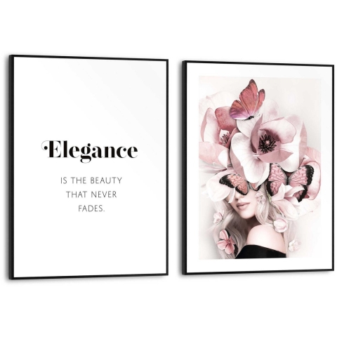 Reinders - Flower Elegance - Schilderijen set 2x 40x30cm Zwart