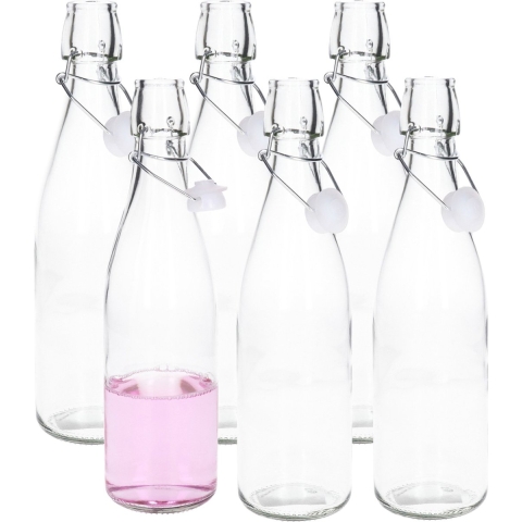 Alessandro Beugelfles/weckfles - 12x - glas - transparant - luchtdicht - 500 ml -