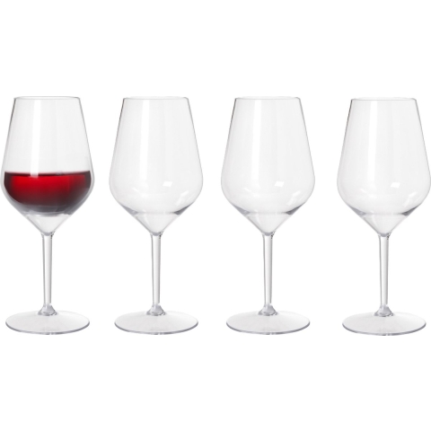 Duni Wijnglas Elegance - 4x - onbreekbaar kunststof - 400 ml - vaatwasser bestendig -