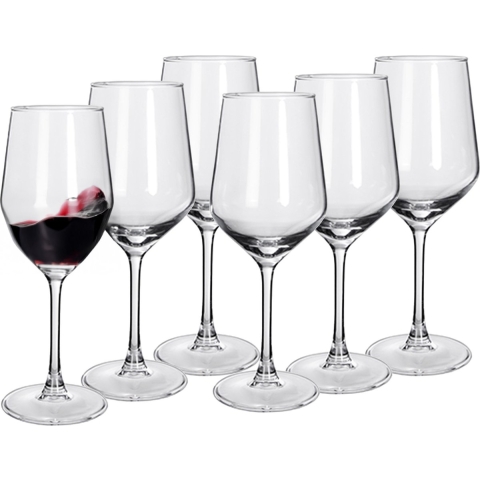 Alessandro Rode Wijnglazen Excalibur - 12x stuks - glas - 400 ml - H23 cm -