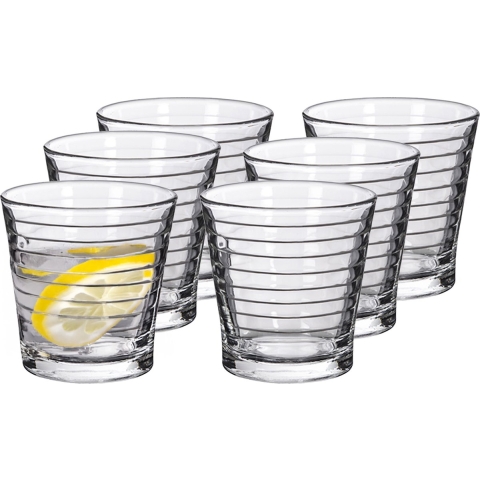 Alessandro Drinkglazen Anillos - 12x stuks - glas - 280 ml - 9 x 9 cm -