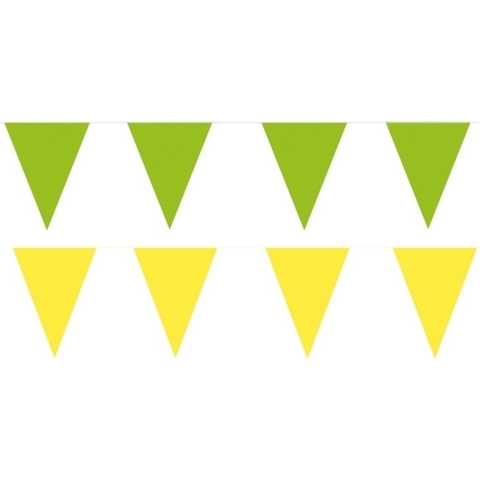 Gele/Groene feest punt vlaggetjes pakket 120 meter -