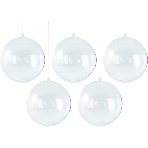 25x Transparante DIY kerstballen 12 cm -