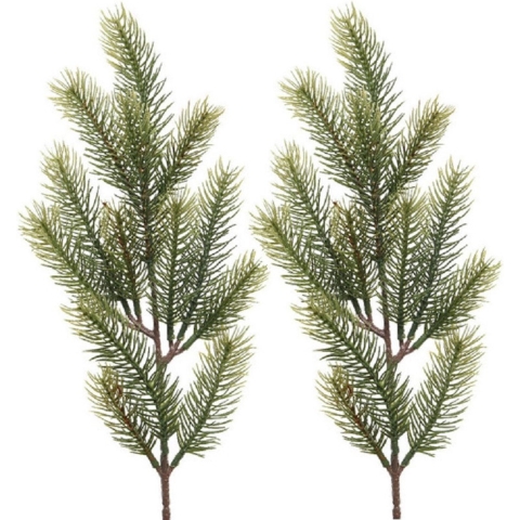 Kersttak/dennentak - 10x - groen - L52 cm - kerstversiering - dennentakken -