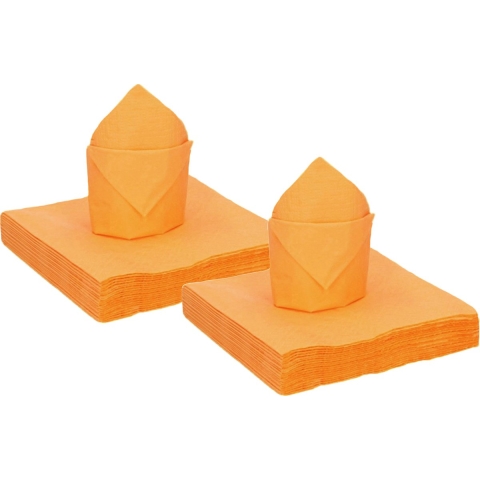 100x stuks feest servetten oranje - 40 x 40 cm - papier -