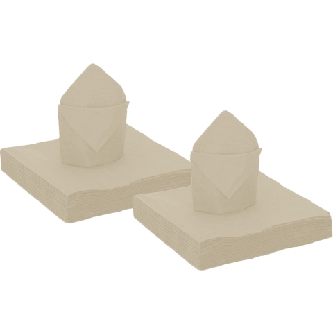 80x stuks feest servetten taupe/beige - 40 x 40 cm - papier -
