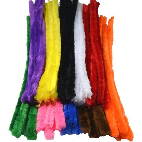 Chenilledraad - 150x - gekleurd - 20 mm x 50 cm - hobby/knutsel materialen -