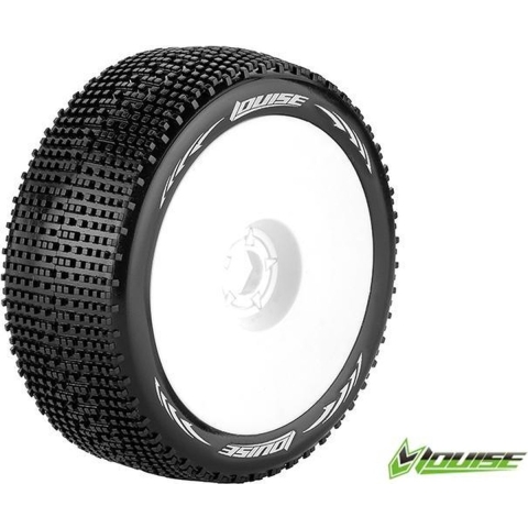 Louise B-GROOVE Super Soft banden op witte disc velgen voor 1/8 buggy