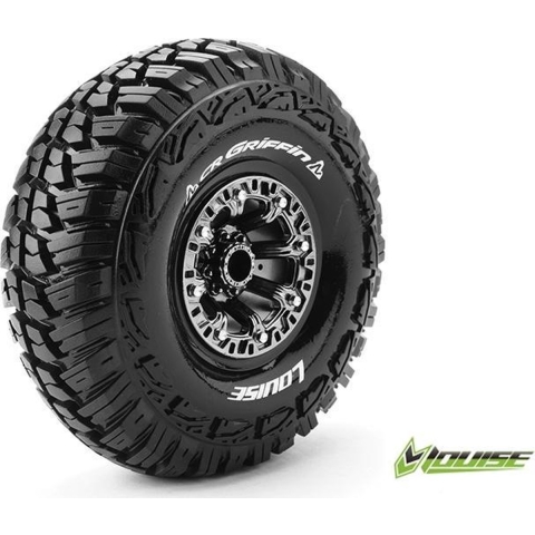 Louise CR-GRIFFIN Banden Set - Super Soft - 2.2" Velgen Zwart/Chroom - Hex 12mm