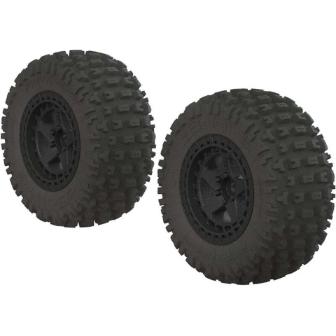 Arrma - Fortress SC Tire Set Glued Black (2) (AR550042)