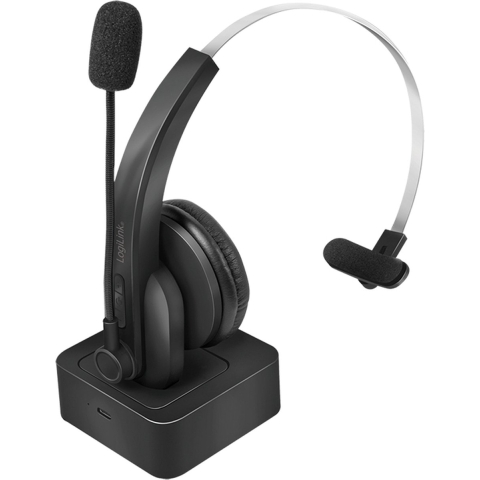 LogiLink BT0059 On Ear headset Telefoon Bluetooth Mono Zwart