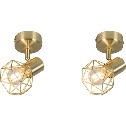 QAZQA Set van 2 art deco spot messing draai- en kantelbaar - Mosh