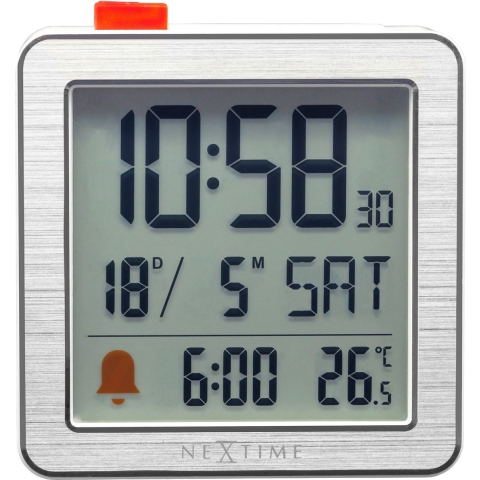Digitale Tafelwekker 6x6,4x2,1 cm - RCC - temperatuur - Wit -