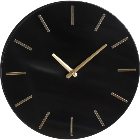 Mica Decorations Brixen Wandklok - Ø35,5 cm - Zwart