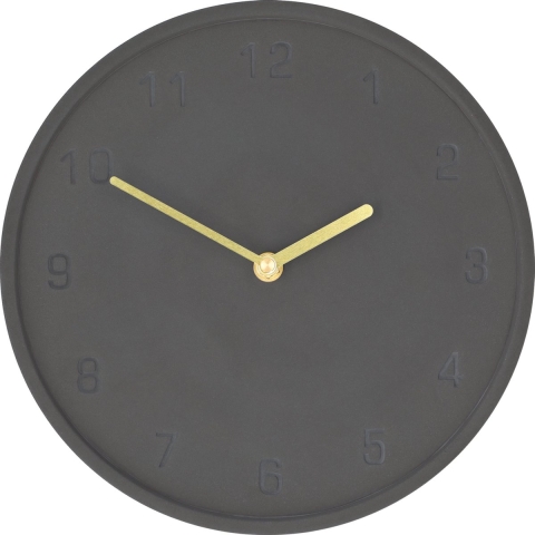 QUVIO Wandklok - 25cm - Beton - Antraciet