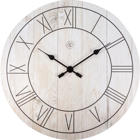 nXt - Wandklok - 40 cm - Hout - Wit - 'Paul'