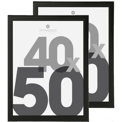 Atmosphera fotolijst zwart kunststof/glas 40 x 50 cm - 2 stuks -