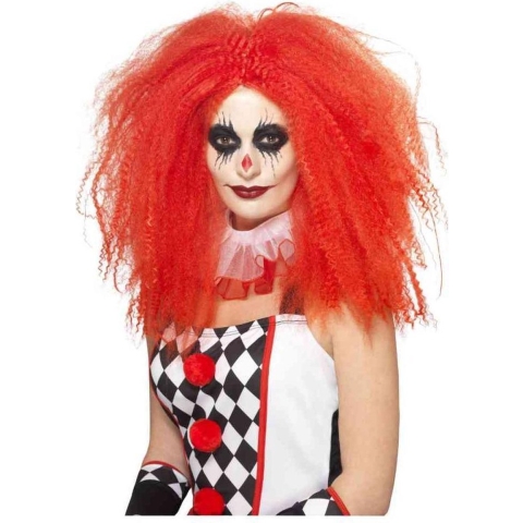 Horror clownspruik - XL - rood - volwassenen - horrorclown - pruik - Halloween -