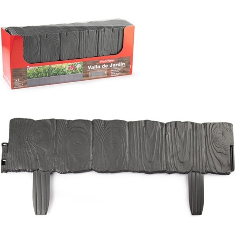 8x stuks flexibele graskant/tuin rand/kantopsluiting hekjes van 57.5 cm donkergrijs -