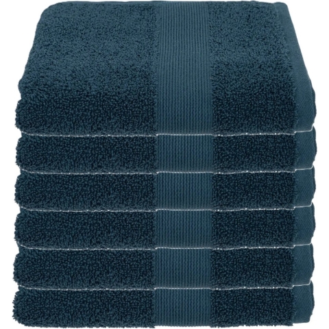 Atmosphera Badhanddoek - 6x - petrol blauw - 50 x 90 cm - katoen - 450 grams - luxe handdoek -