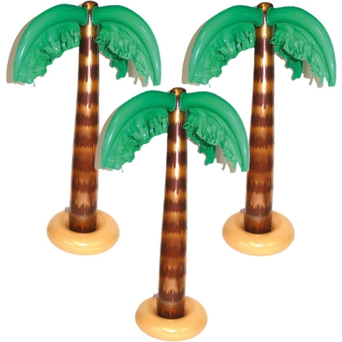 3x stuks opblaasbare kleine palmboom 90 cm -