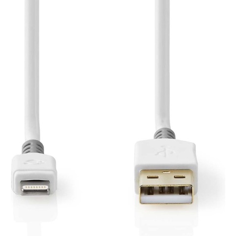 Nedis CCBW39300WT20 Data- En Oplaadkabel Apple Lightning 8-pins Male - Usb A Male 2,0 M Wit